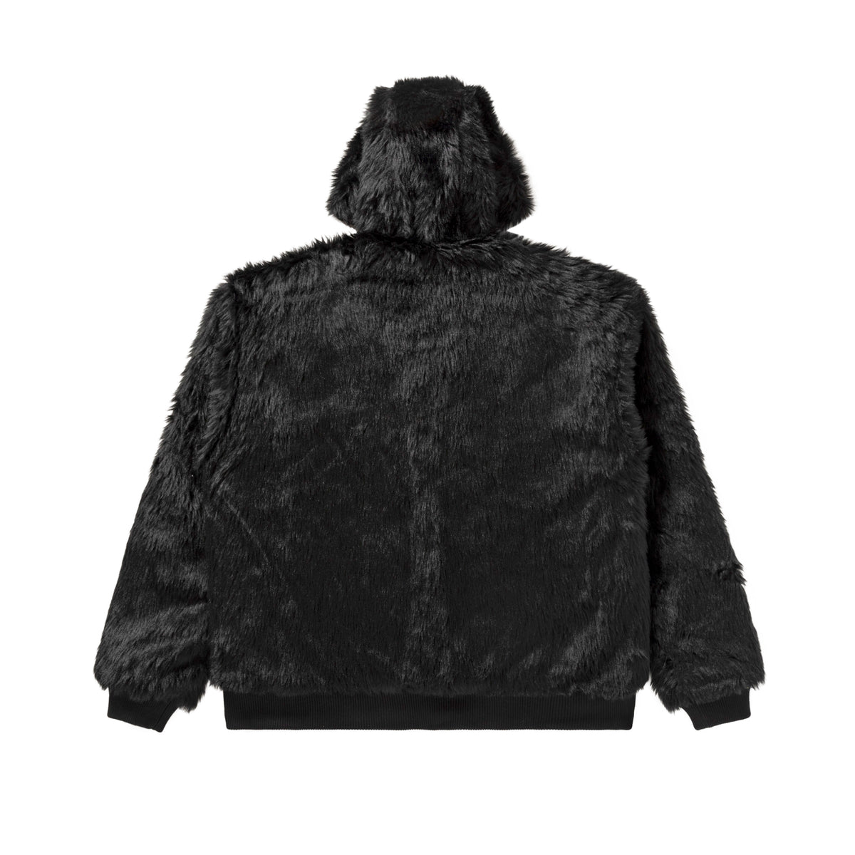 HANDLE WITH CARE HOODED FUR JACKET BLACK 