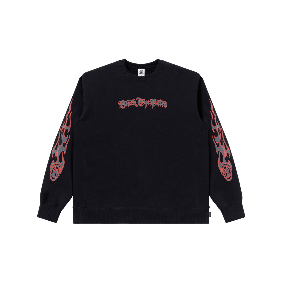 TRIBAL FLAMES CREW SWEAT BLACK