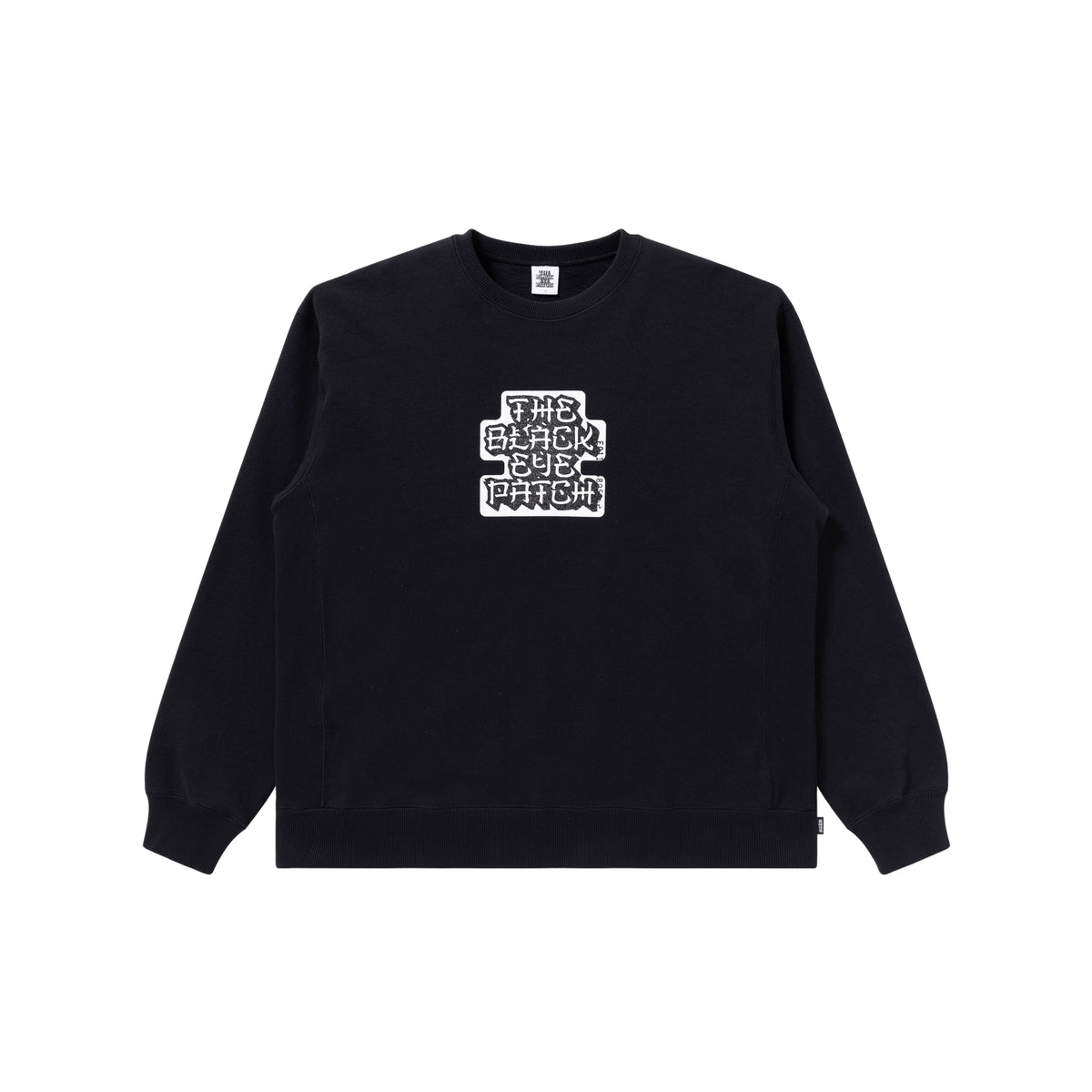 KANJI LABEL TYPEFACE CREW SWEAT BLACK – BlackEyePatch