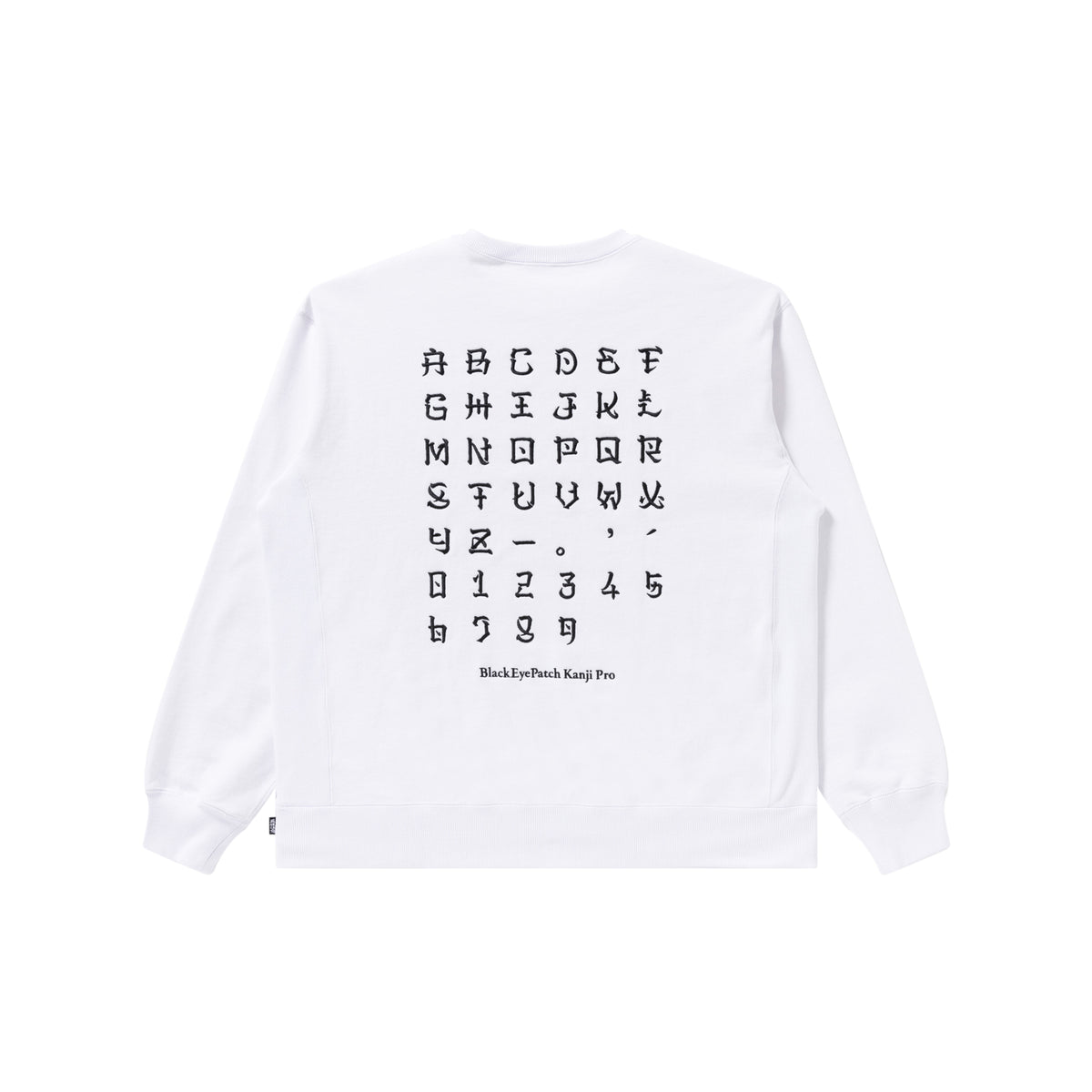 KANJI LABEL TYPEFACE CREW SWEAT WHITE