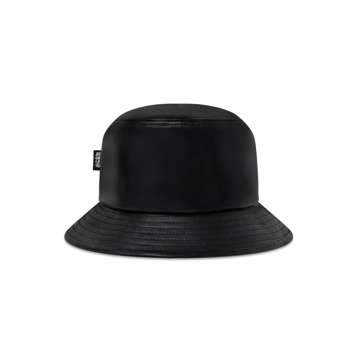 OG LABEL FAUX LEATHER BUCKET HAT BLACK – BlackEyePatch