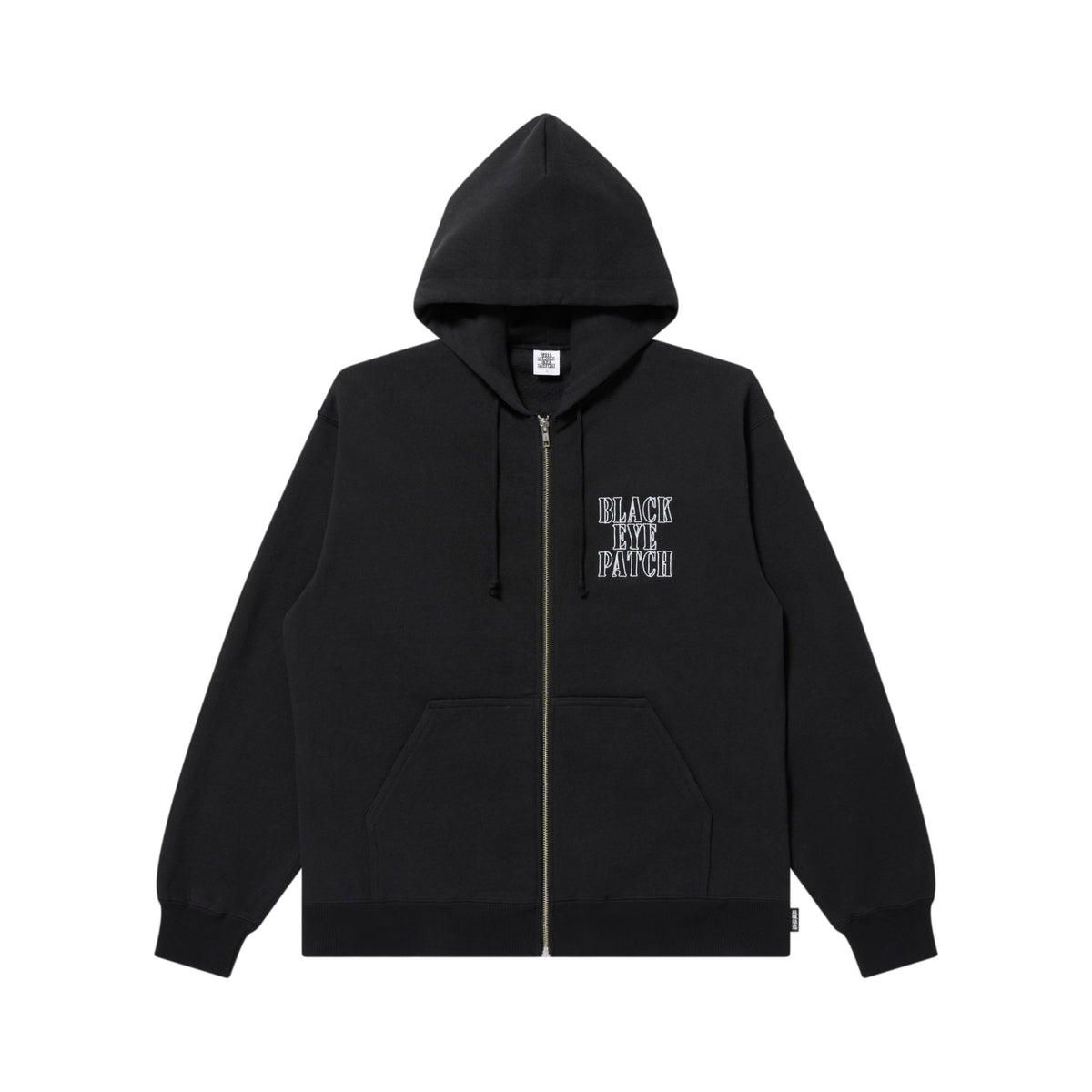 STENCIL LOGO EMBROIDERED ZIP HOODIE BLACK – BlackEyePatch