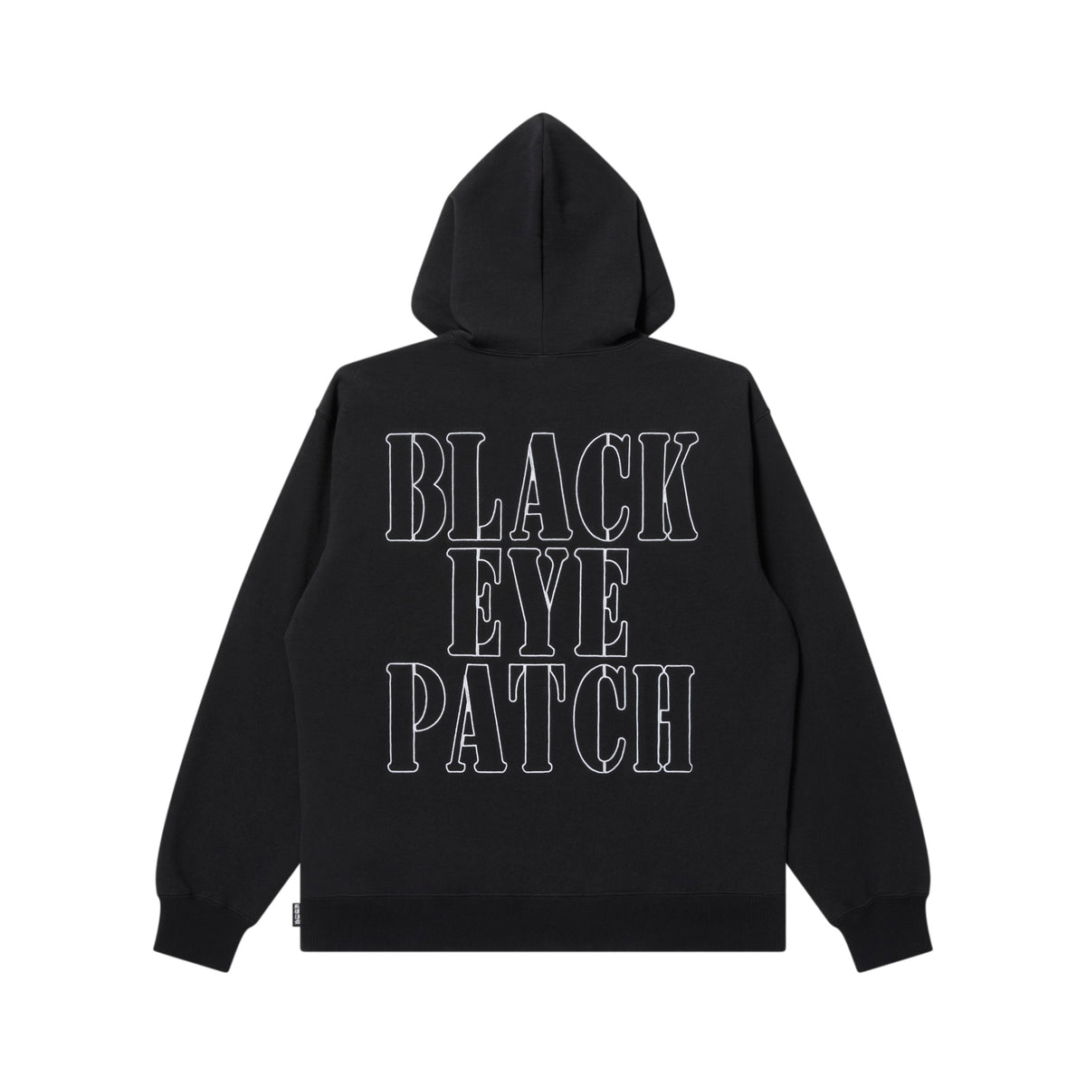 STENCIL LOGO EMBROIDERED ZIP HOODIE BLACK – BlackEyePatch