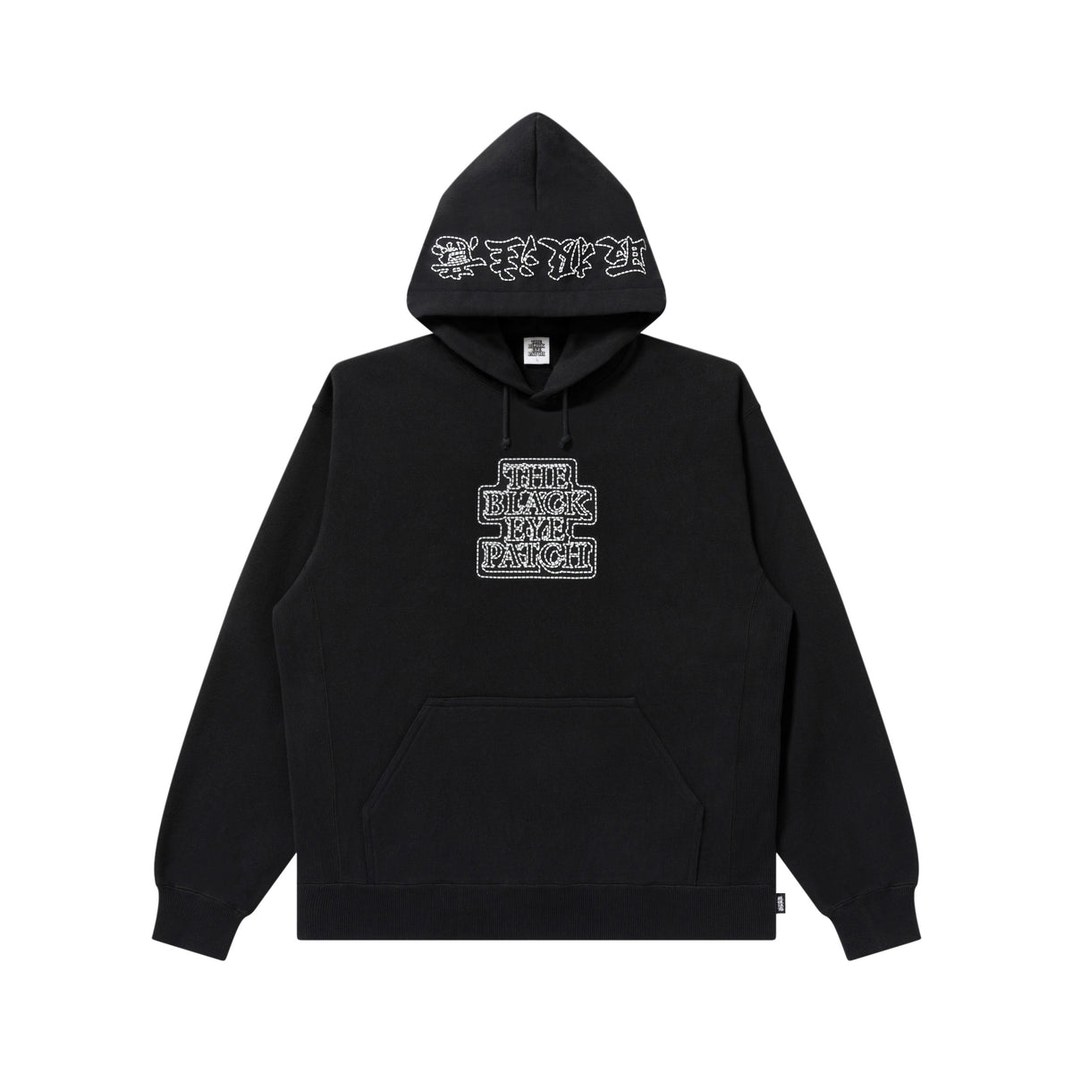 STITCH PRINTED OG LABEL HOODIE BLACK – BlackEyePatch