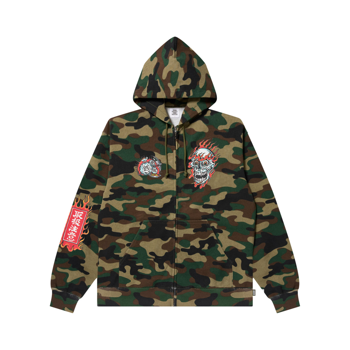 UE SKULL MONEY DRAGON ZIP HOODIE WOODLAND CAMO – BlackEyePatch