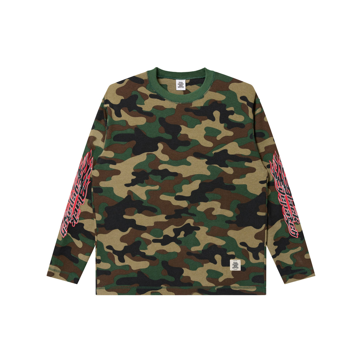 FLAME LOGO THERMAL L/S TEE WOODLAND CAMO – BlackEyePatch