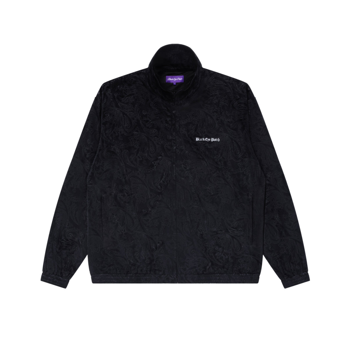 PAISLEY EMBOSSED TRACK JACKET BLACK – BlackEyePatch