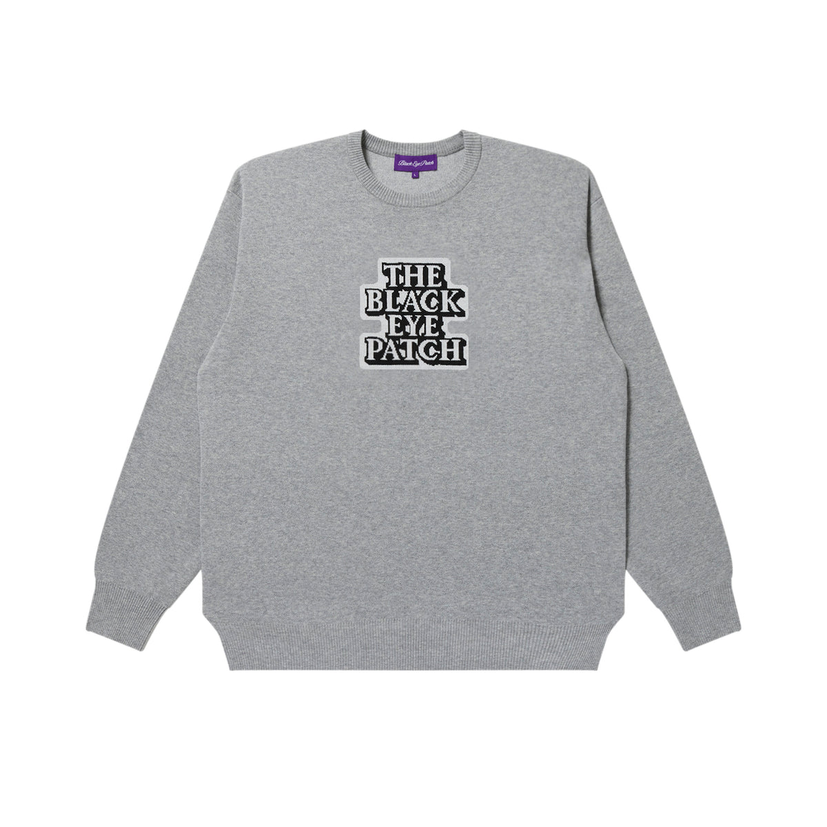OG LABEL KNIT SWEATER GRAY – BlackEyePatch