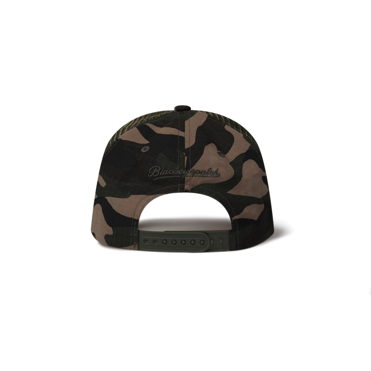 LEATHER PATCHED MESH CAP DARK CAMO – BlackEyePatch