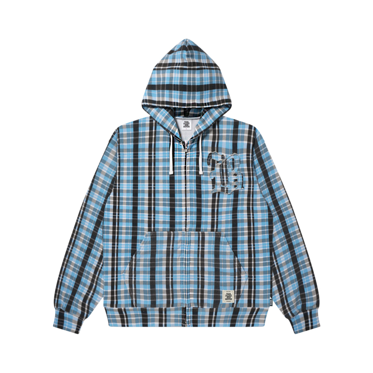 BIG B CHECKED ZIP HOODIE BLUE – BlackEyePatch