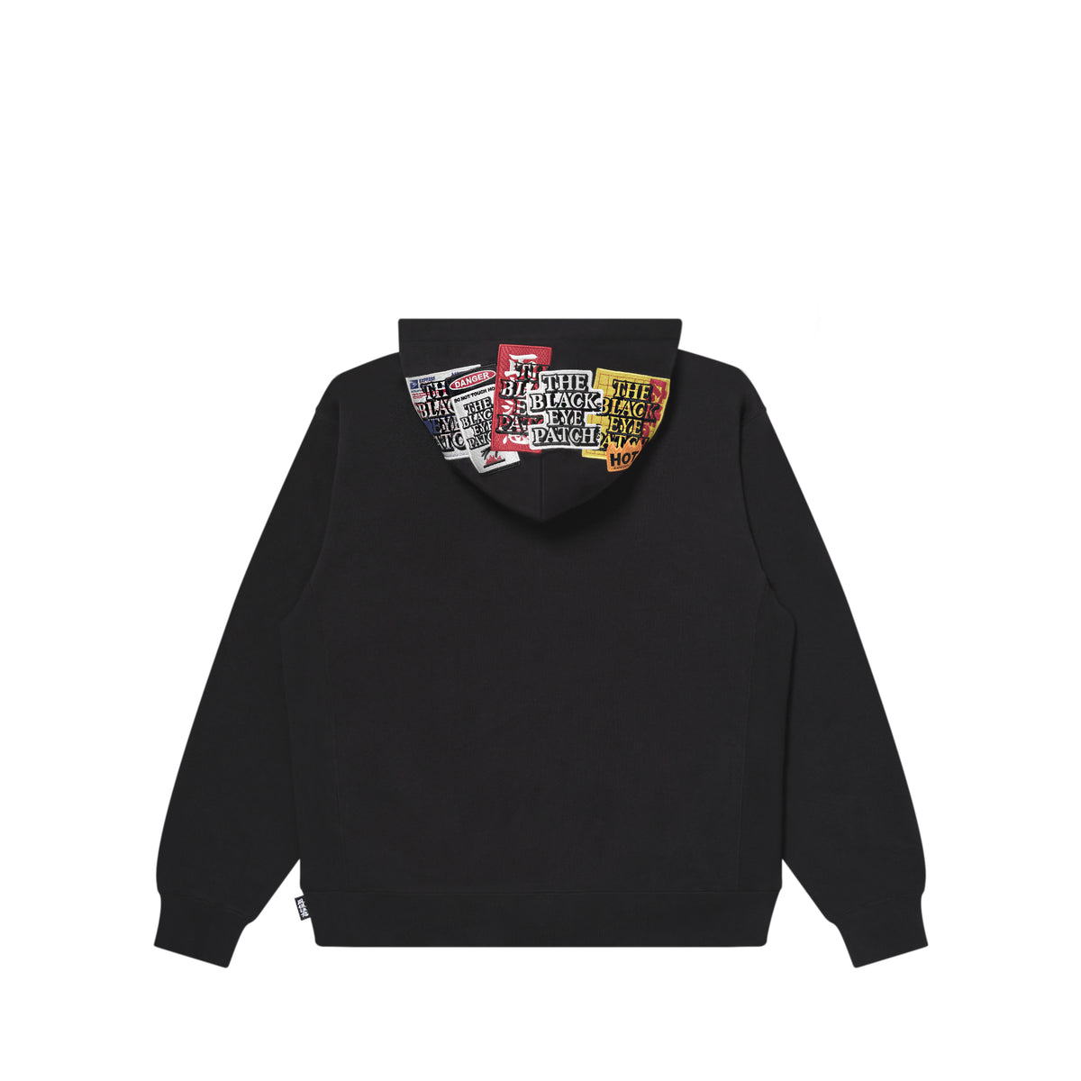 I*ー様 Black Eye Patch HWC LABEL HOODIE BL ASSORTED LABELS EMBROIDERED HOODIE BLACK – BlackEyePatch