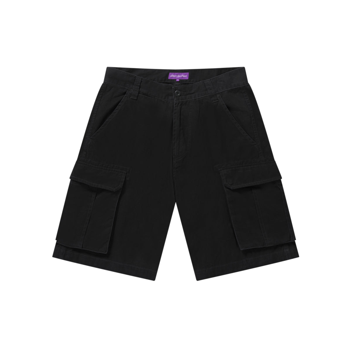 OG LABEL WASHED CARGO BAGGY SHORTS BLACK – BlackEyePatch