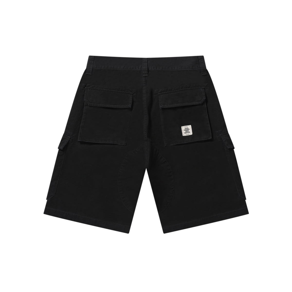 OG LABEL WASHED CARGO BAGGY SHORTS BLACK – BlackEyePatch