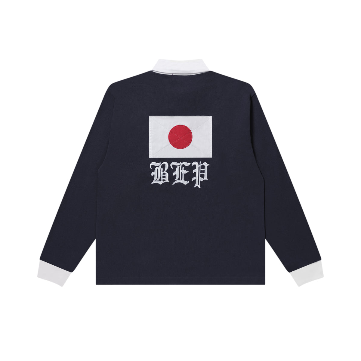OE JAPAN FLAG LACE UP POLO NAVY – BlackEyePatch