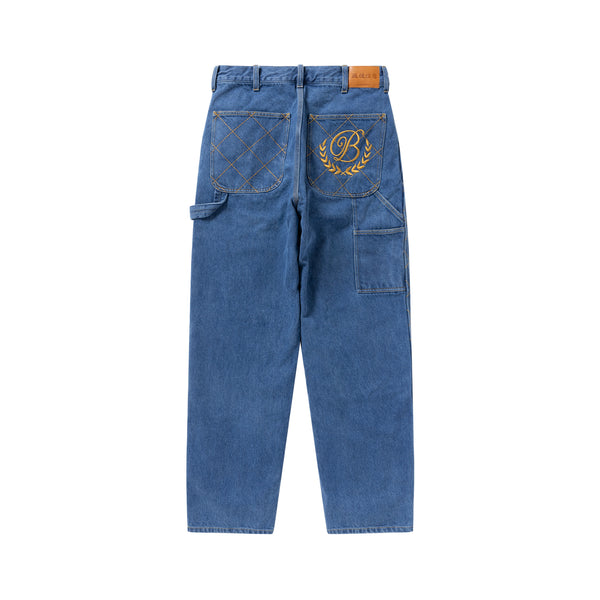 QUILTED DOUBLE KNEE DENIM PANTS