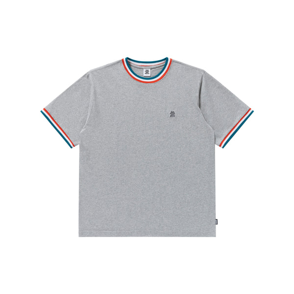 SMALL OG LABEL RIB KNITTED TEE HEATHER GRAY
