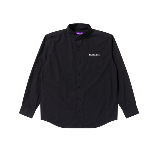 OE LOGO EMBROIDERED L/S SHIRT BLACK