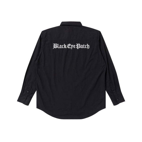 OE LOGO EMBROIDERED L/S SHIRT BLACK