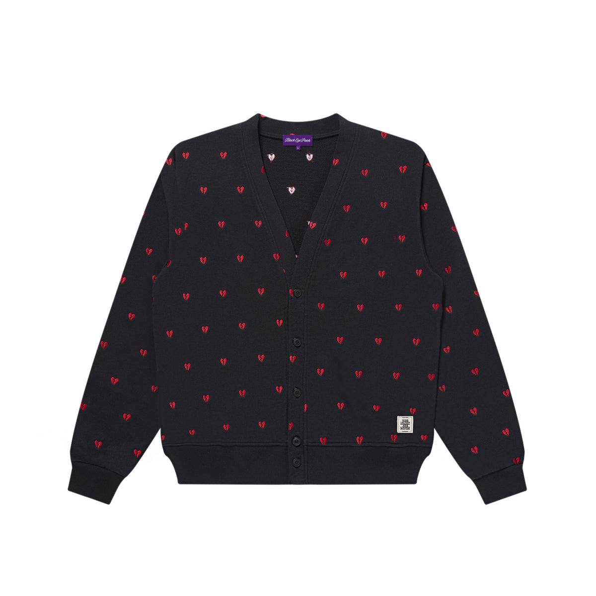 IRON HEART ブラック カーディガン M HEART BREAK PATTERNED SWEAT CARDIGAN BLACK – BlackEyePatch