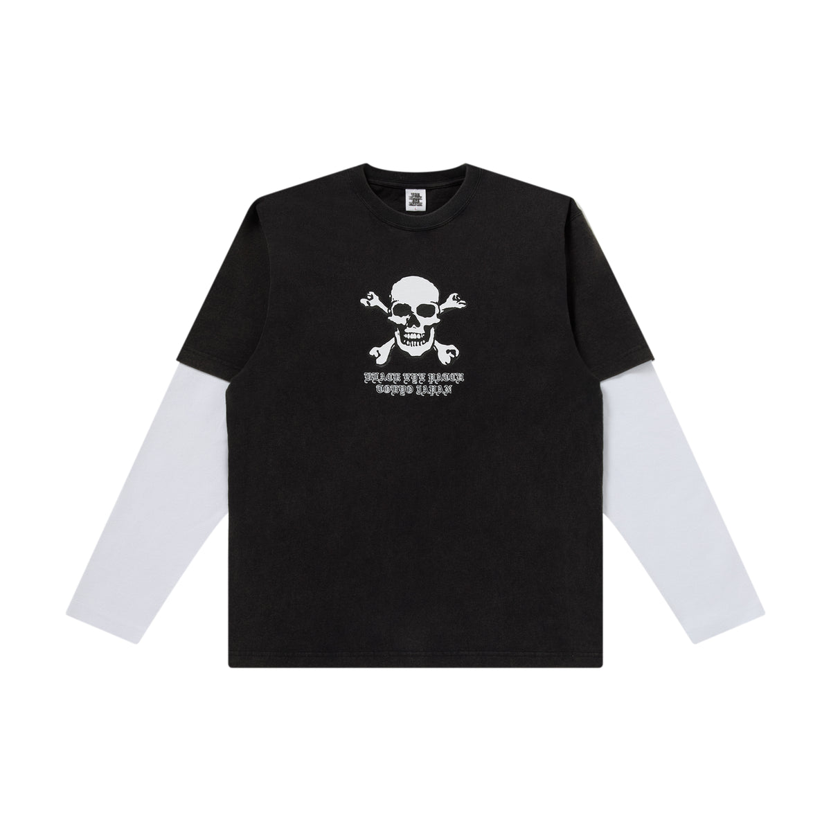 CROSSBONES LAYERED THERMAL L/S TEE BLACK/WHITE – BlackEyePatch