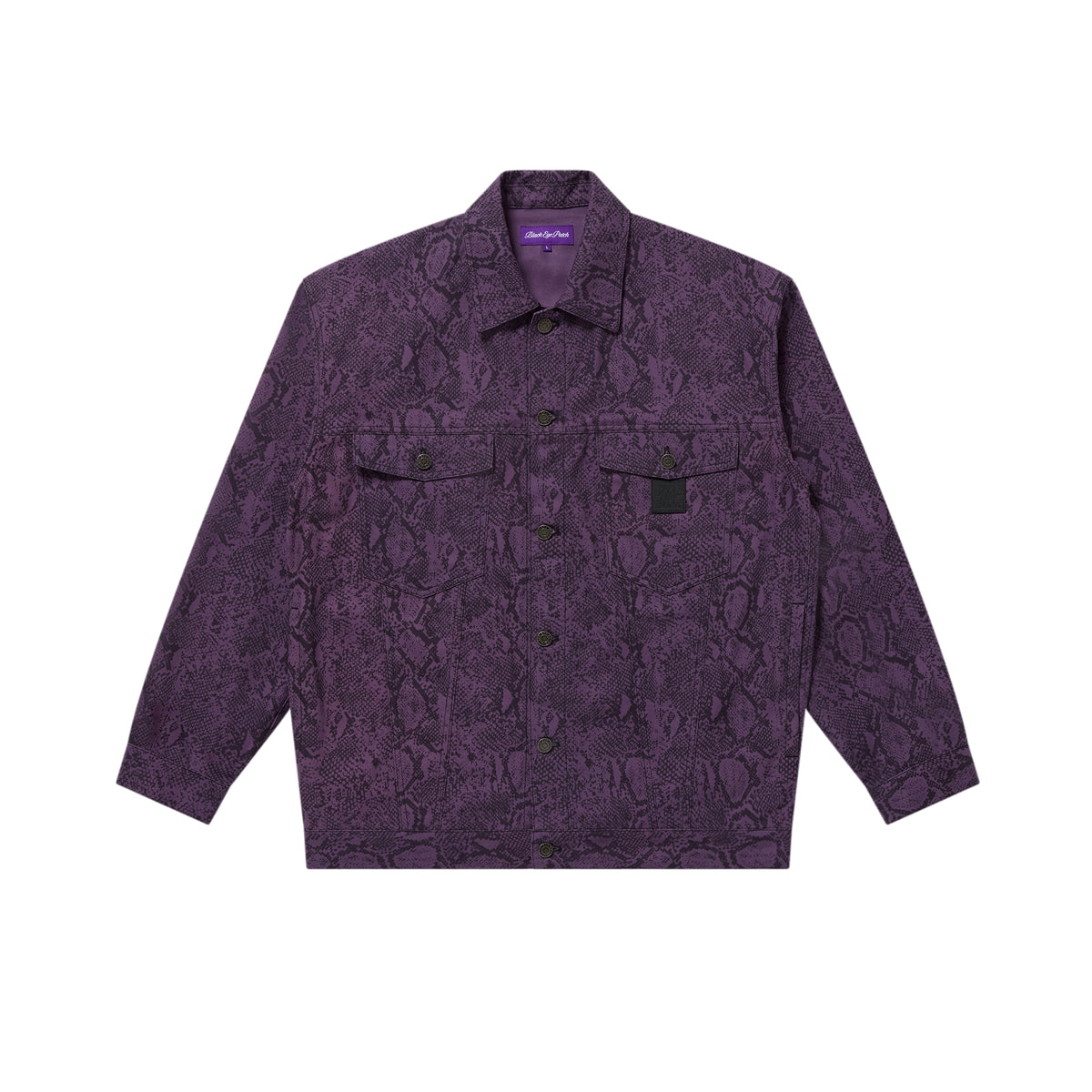 PYTHON PATTERNED TRACKER JACKET PURPLE – BlackEyePatch PYTHON PATTERNED TRACKER JACKET PURPLE – BlackEyePatch