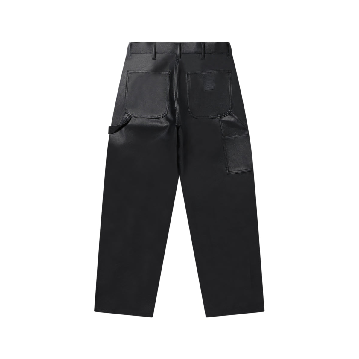 FAUX LEATHER EXTRA BAGGY DOUBLE KNEE PANTS BLACK – BlackEyePatch