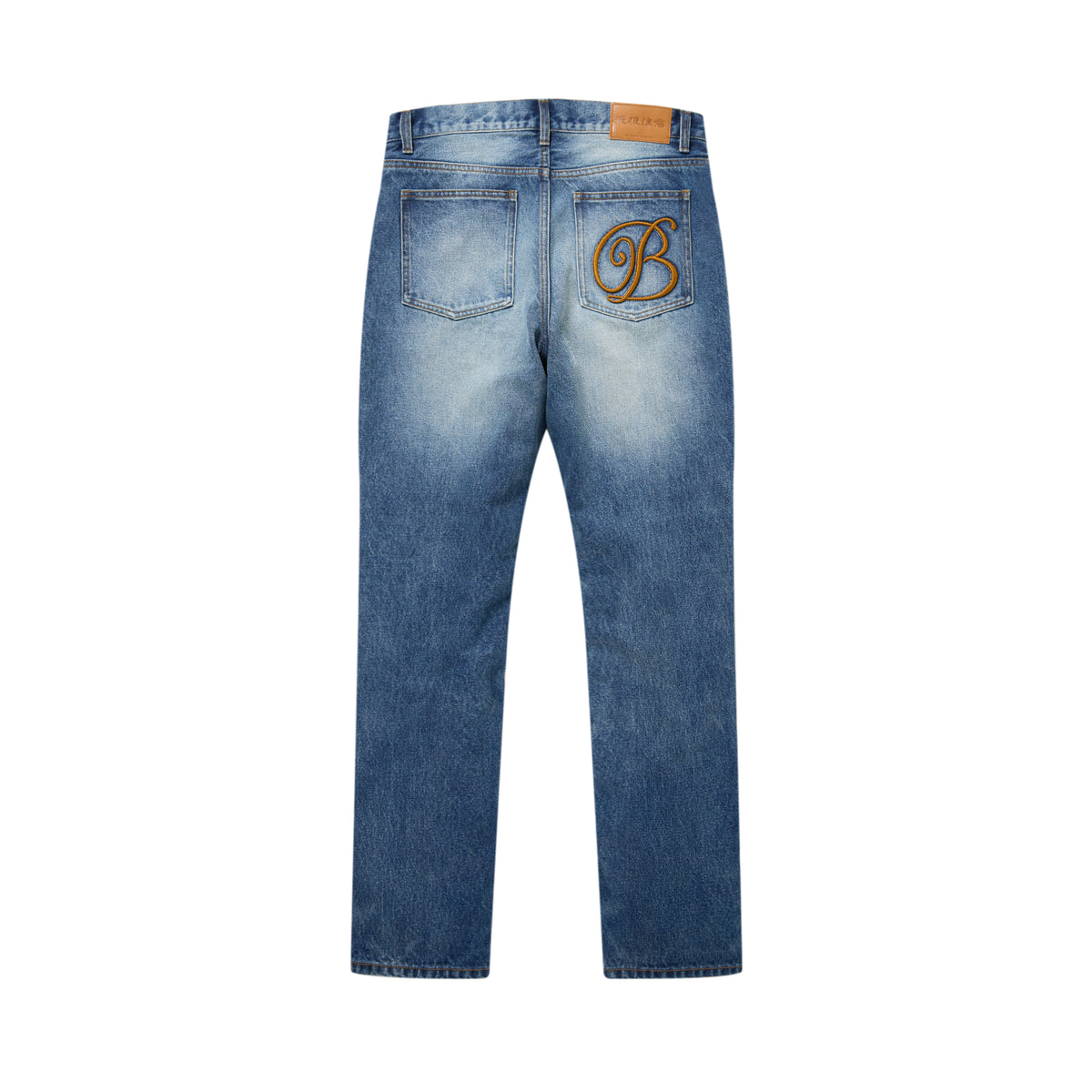 B EMBLEM SLIM FIT JEANS INDIGO – BlackEyePatch