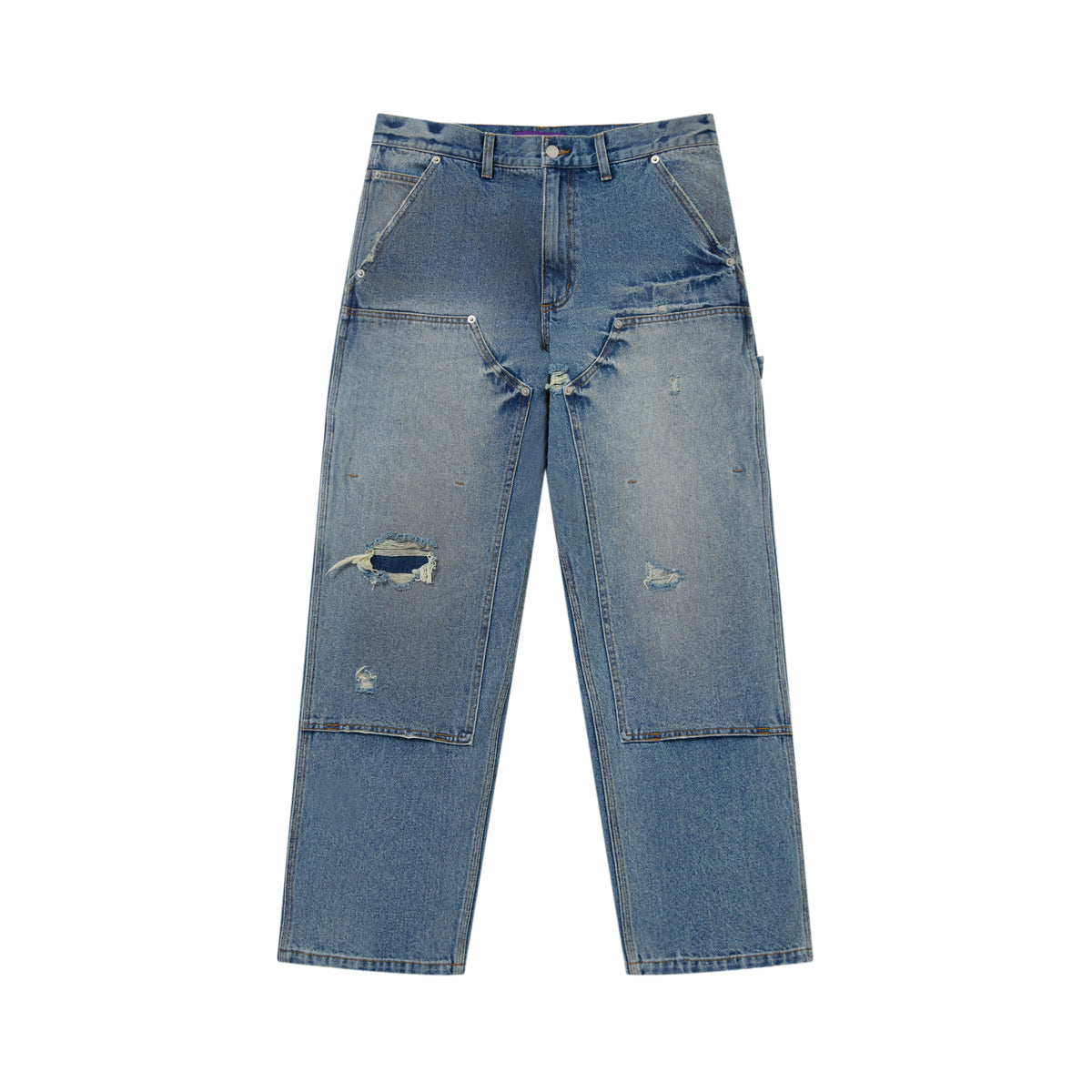 【BlackEyePatch】QUILTED DOUBLE KNEE デニム DOUBLE KNEE DAMAGED PAINTER PANTS INDIGO – BlackEyePatch