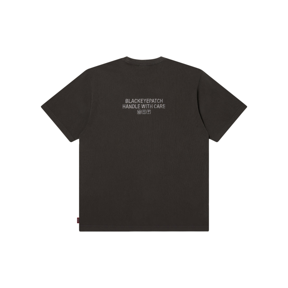 RHINESTONE GRAYSCALE HWC LABEL TEE PIGMENT CHARCOAL – BlackEyePatch