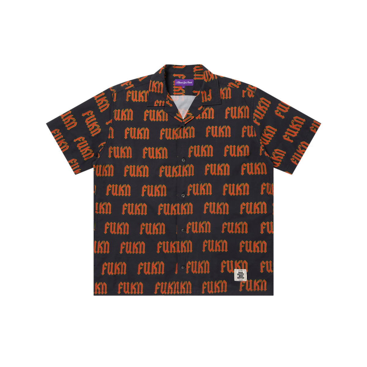 FUK'N PATTERNED OPEN COLLARED S/S SHIRT – BlackEyePatch
