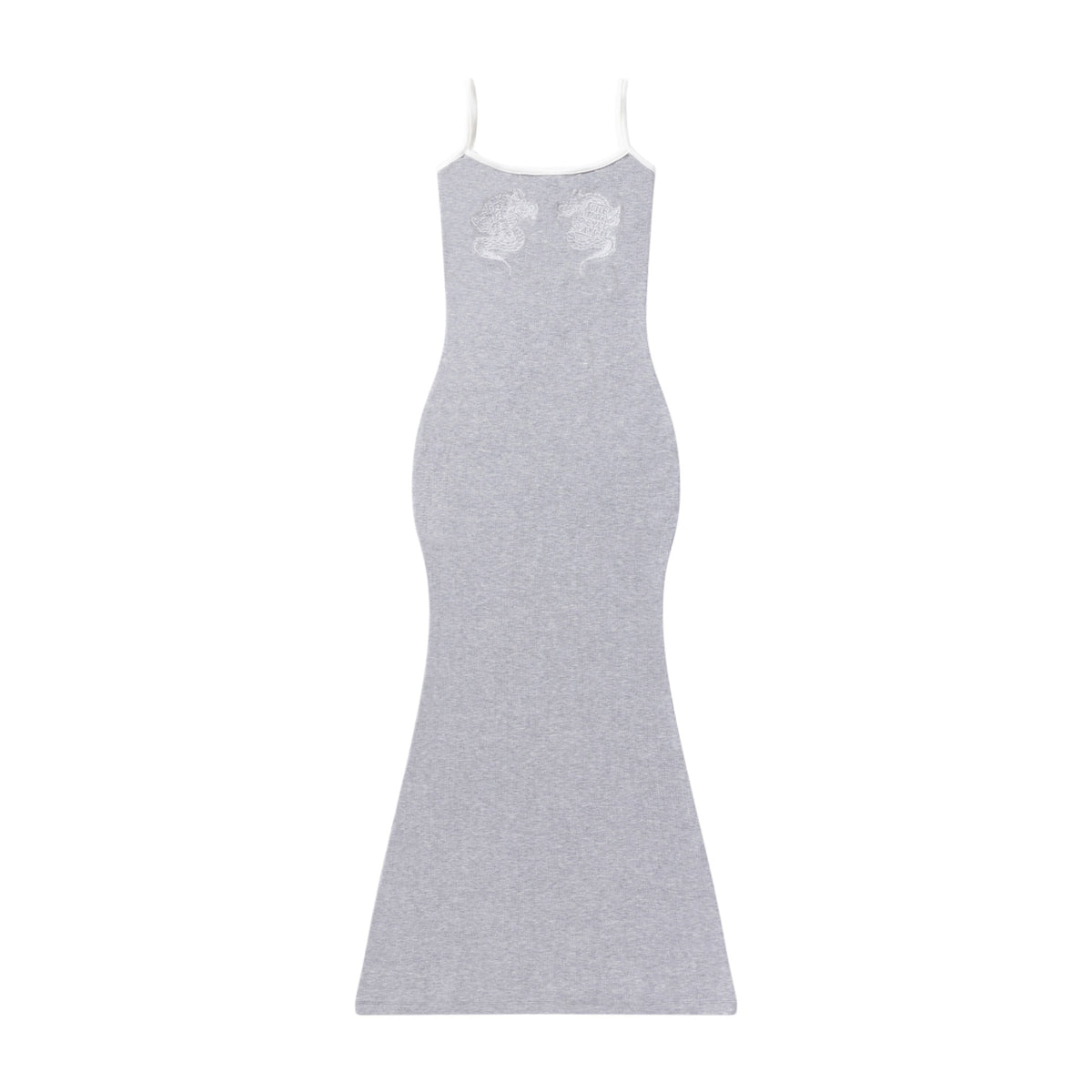 DRAGON RIBBED CAMISOLE LONG DRESS HEATHER GRAY – BlackEyePatch