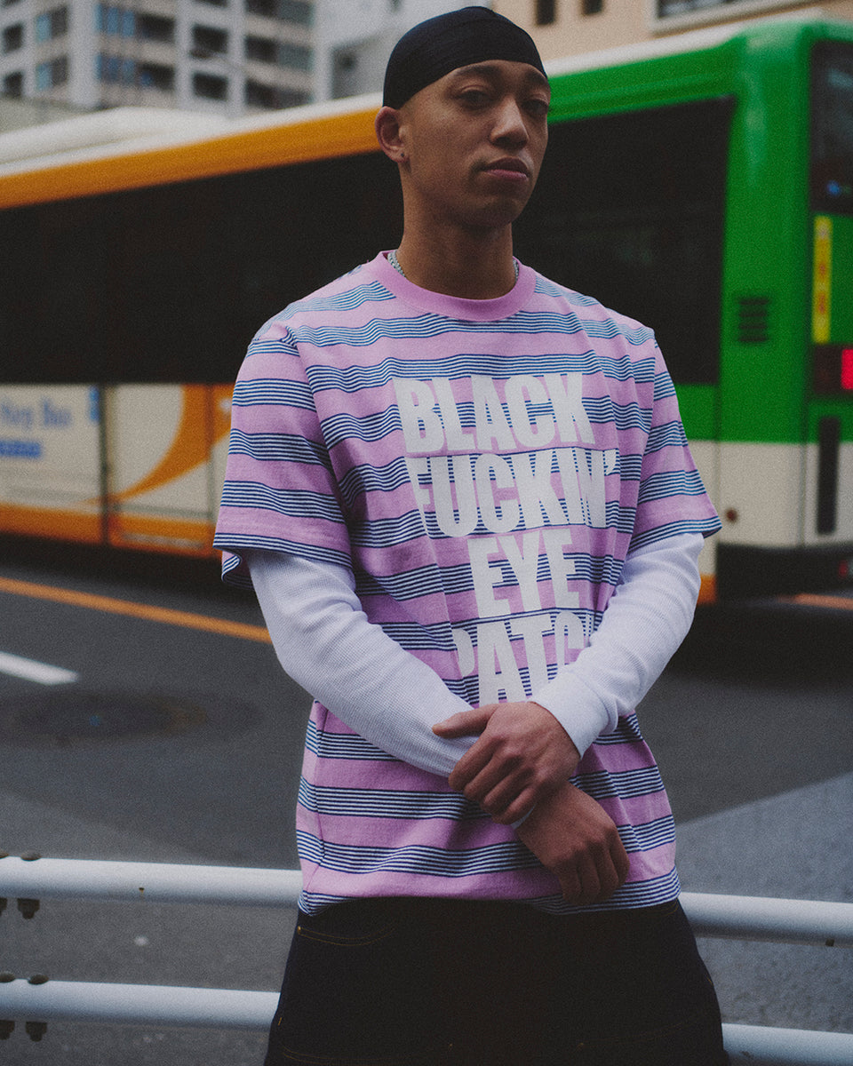 BFEP STRIPED TEE GRAY – BlackEyePatch