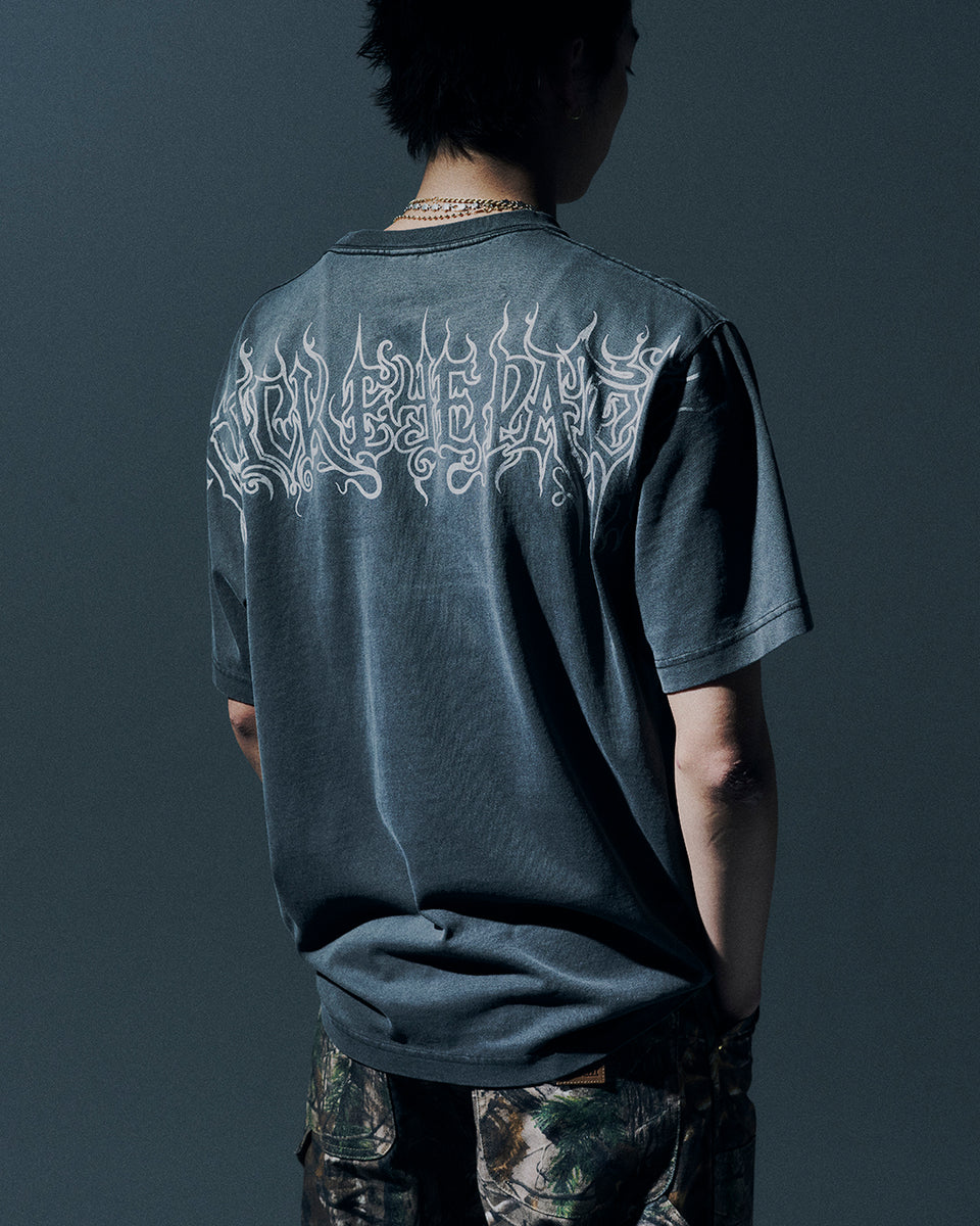 BLACK METAL LOGO TEE WASHED BLACK – BlackEyePatch
