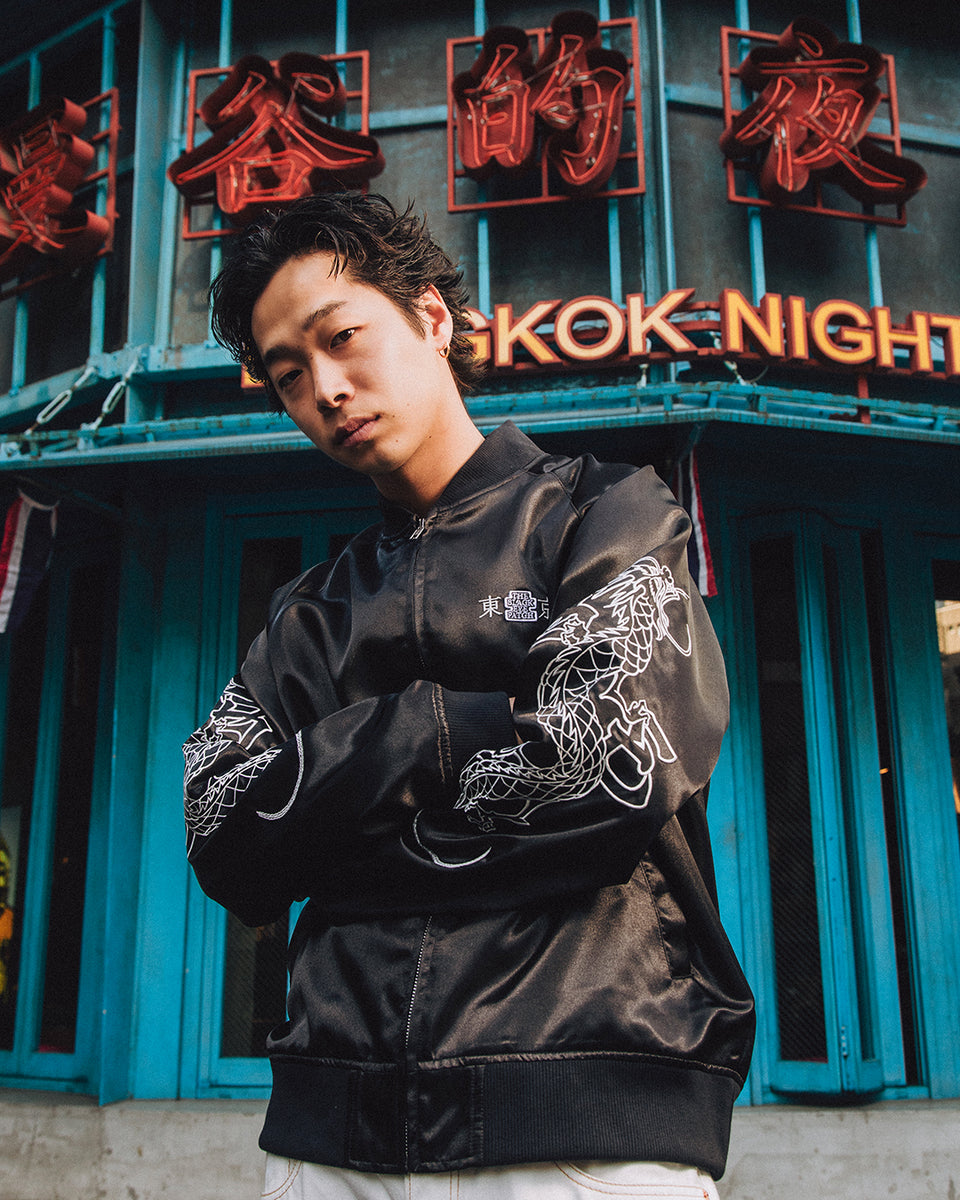 EMBROIDERED TOKYO SOUVENIR JACKET BLACK