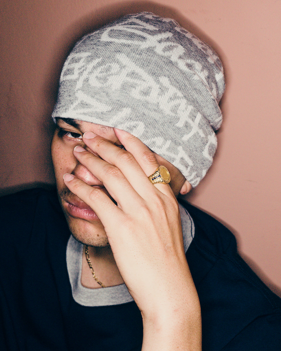 帽子 BLACK EYE PATCH FASTHAND SCRIPT BEANIE FASTHAND SCRIPT BEANIE GRAY – BlackEyePatch
