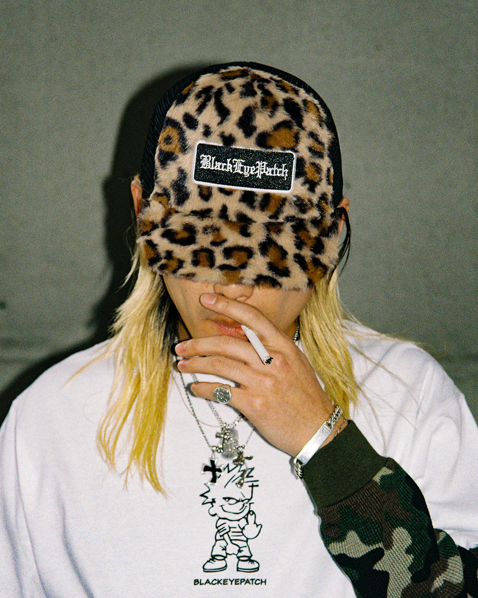 FAUX FUR LEOPARD PATTERNED TRUCKER CAP – BlackEyePatch