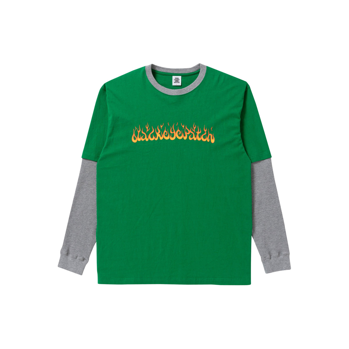 FLAMES LAYERED L/S TEE GREEN – BlackEyePatch
