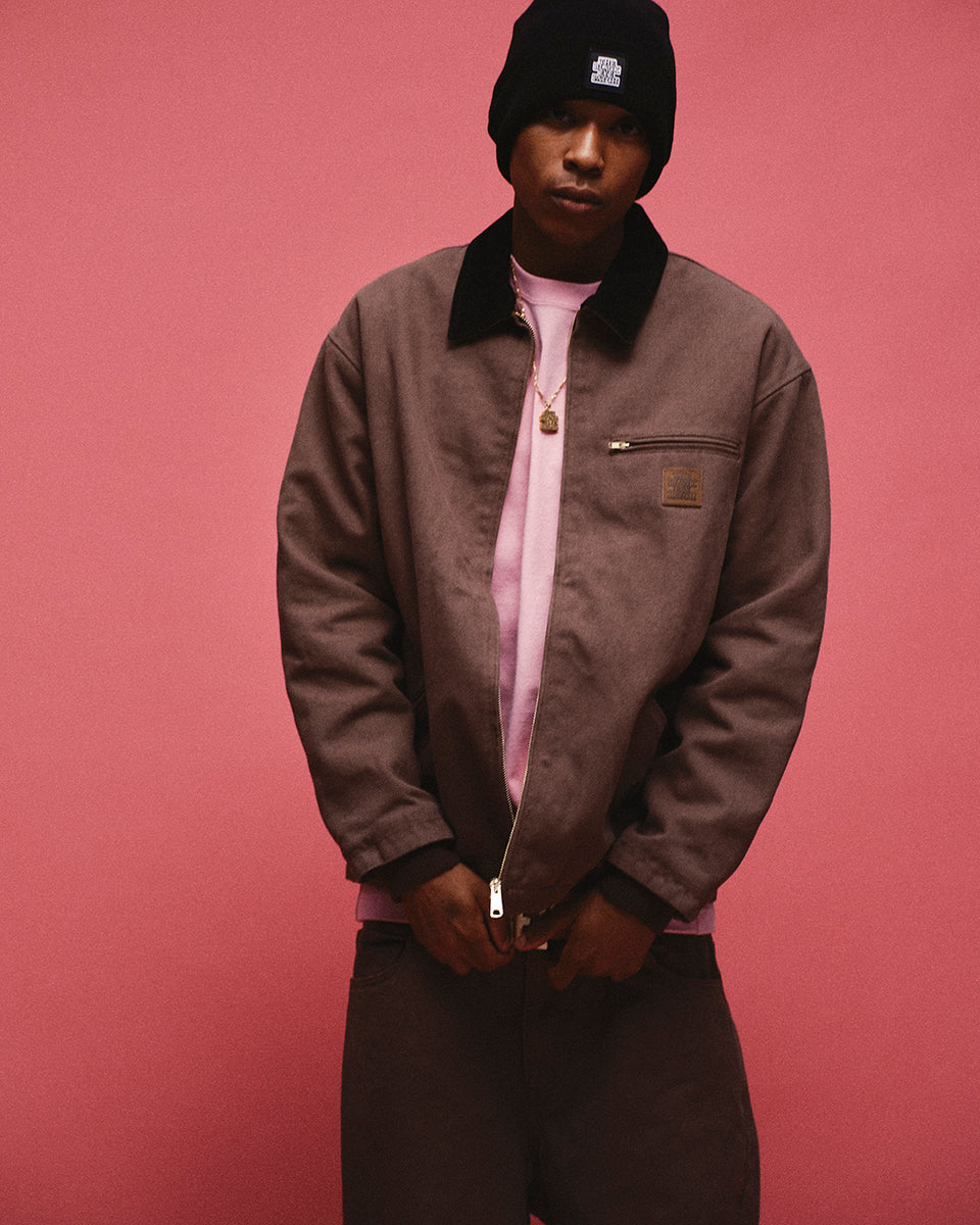 LEATHER PATCHED DUCK JACKET BLACK – BlackEyePatch