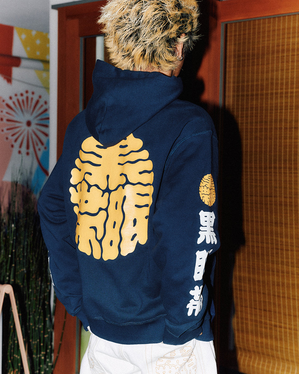 OG LABEL KAMON HOODIE NAVY