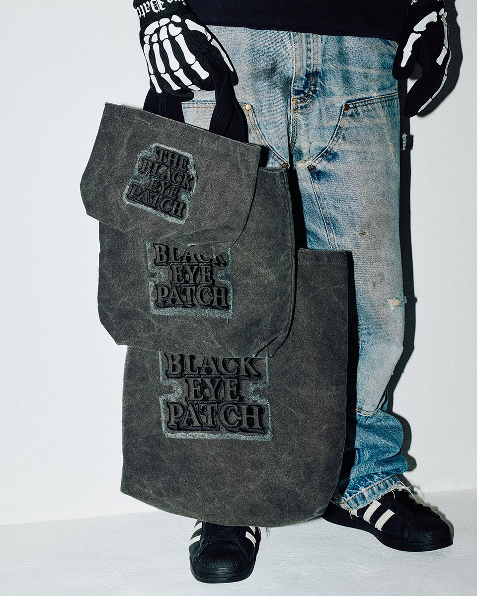 OG LABEL APPLIQUÉ SMALL TOTE BLACK – BlackEyePatch OG LABEL APPLIQUÉ SMALL TOTE BLACK – BlackEyePatch