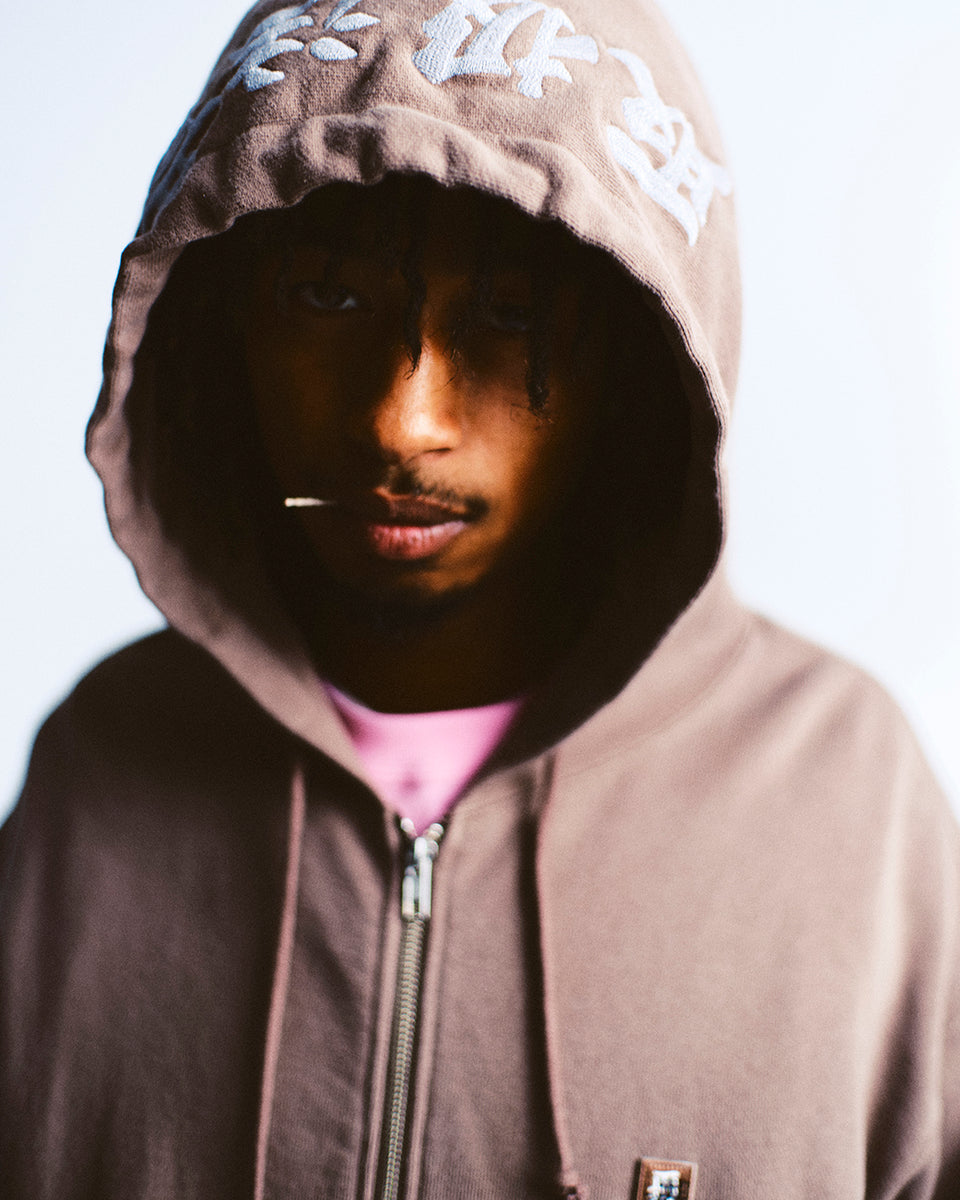 REFLECTOR EMBROIDERED SMALL HWC ZIP HOODIE BROWN – BlackEyePatch