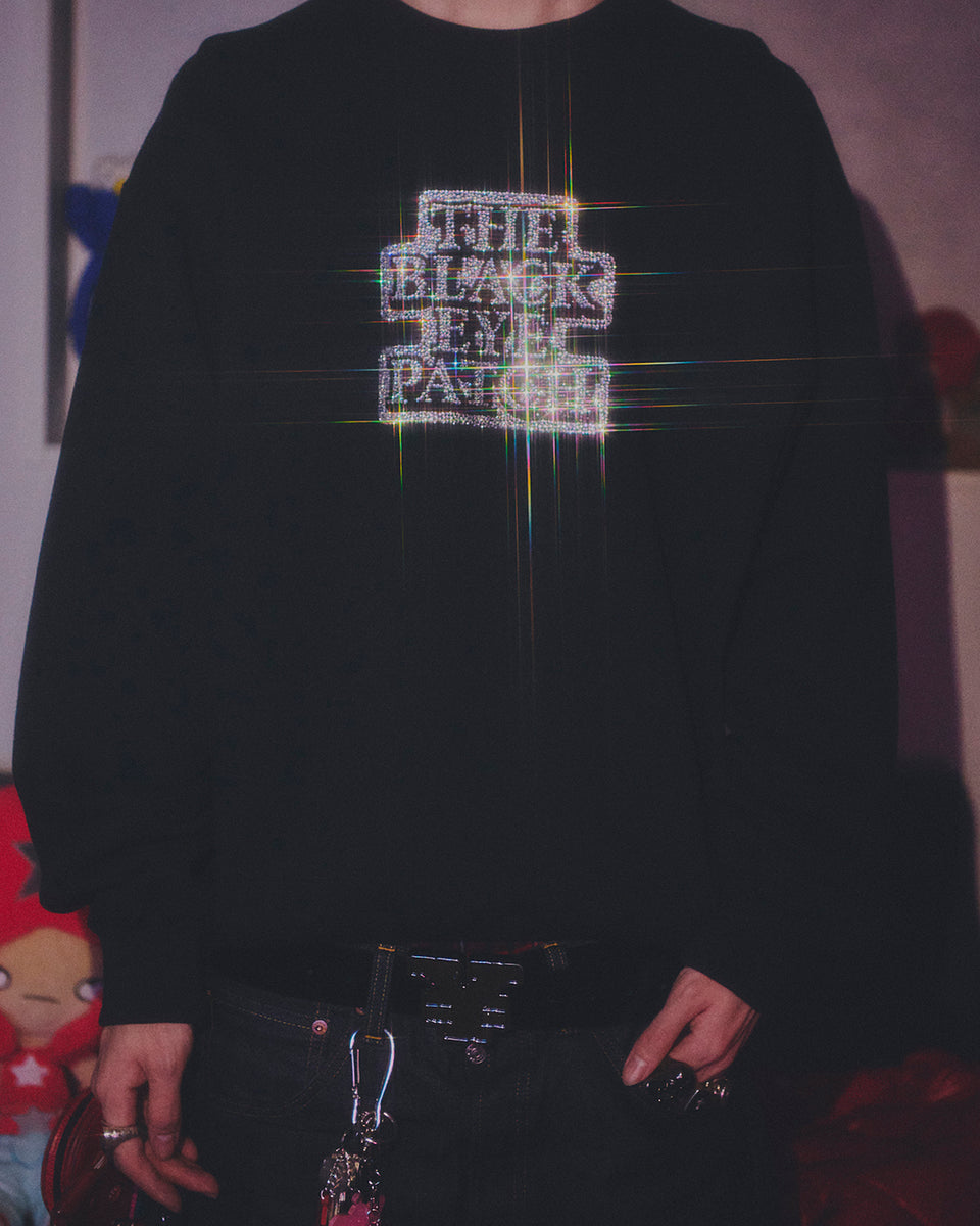 トップス RHINESTONED OG LABEL CREW SWEAT M RHINESTONED OG LABEL CREW SWEAT BLACK – BlackEyePatch