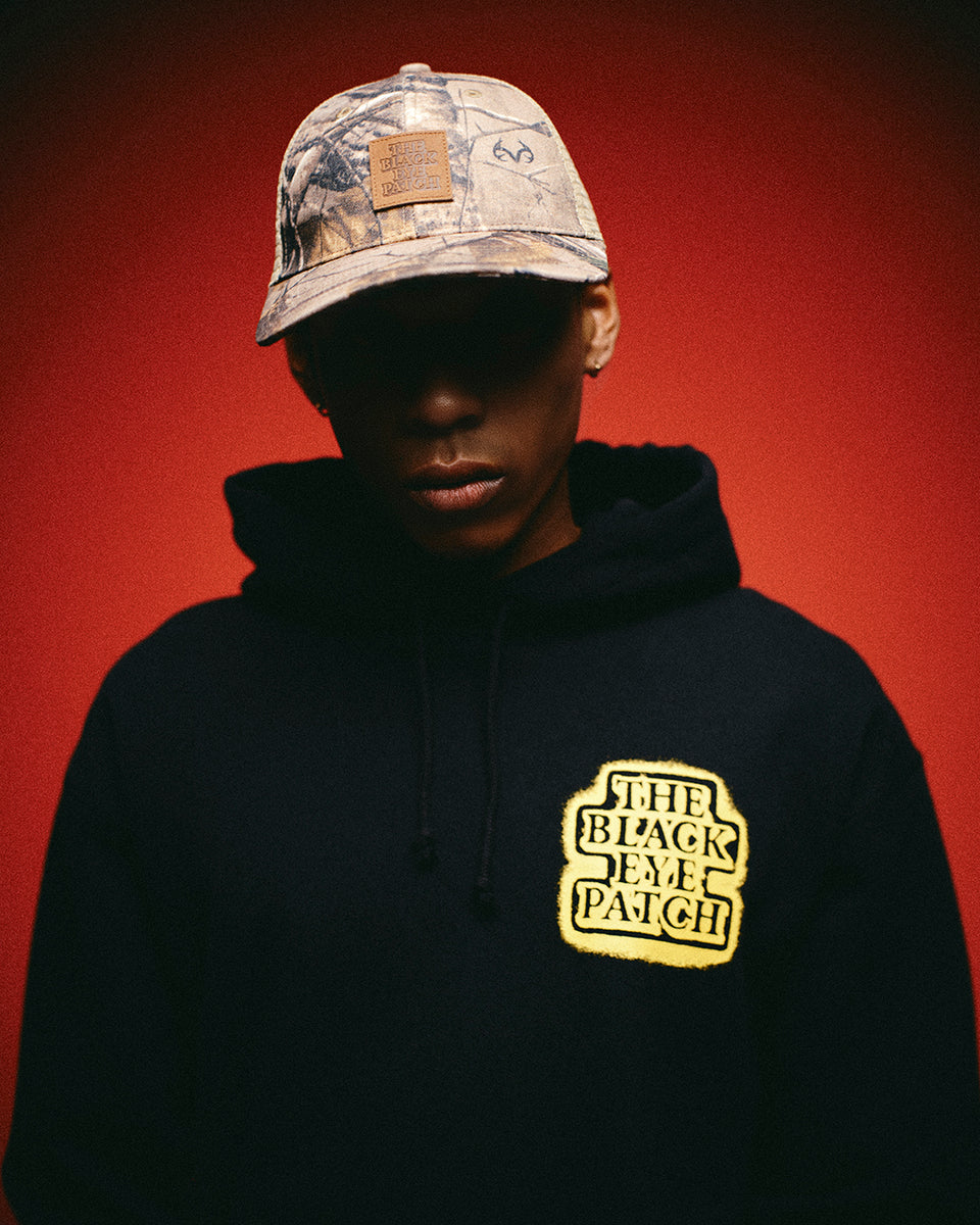 SPRAYED OG LABEL HOODIE BLACK – BlackEyePatch