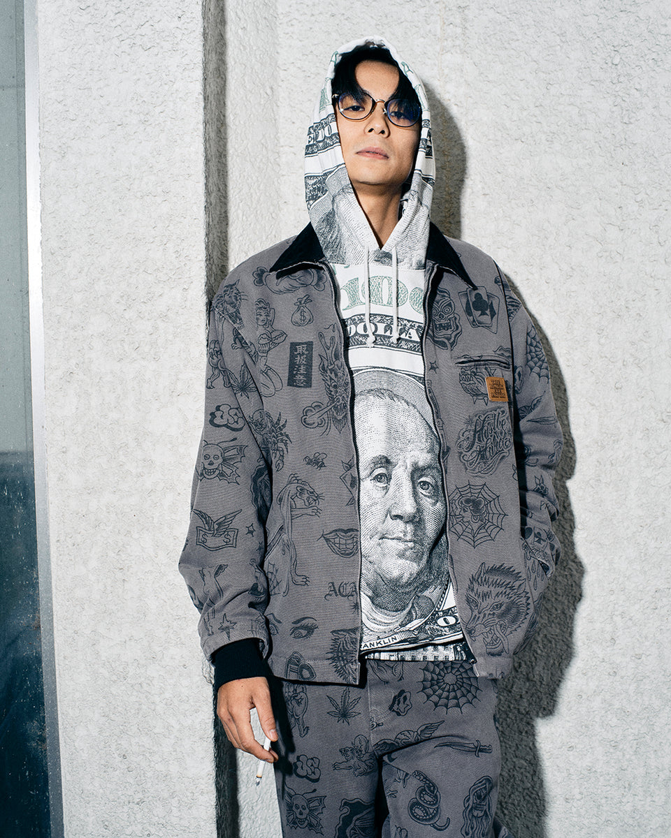 トップス Blackeyepatch BFEP HUNDREDS PATTERENED S SMALL OG HUNDREDS PATTERNED HOODIE – BlackEyePatch