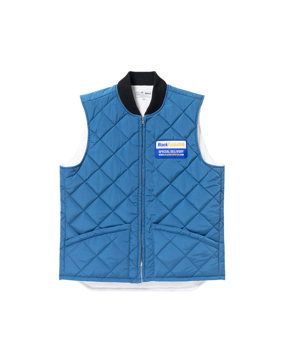 DELIVERYMAN QUILTED VEST NAVY – BlackEyePatch