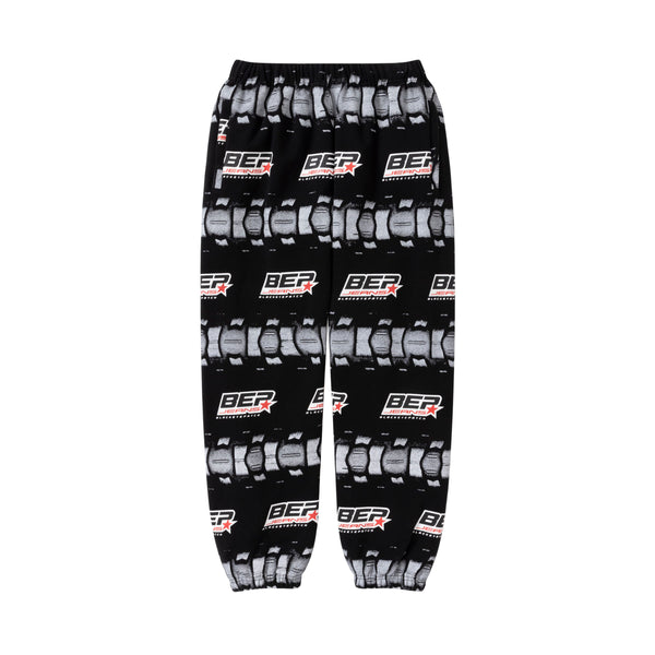 BEP Jeans Tire Bordered Sweat Pants, Black