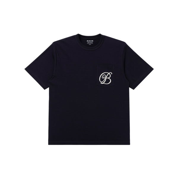 B Emblem Script Pocket Tee, Navy