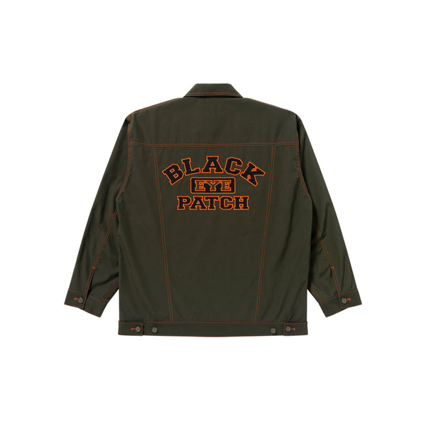 COLLEGE COLOR STITCHED COTTON BLEND JACKET OLIVE