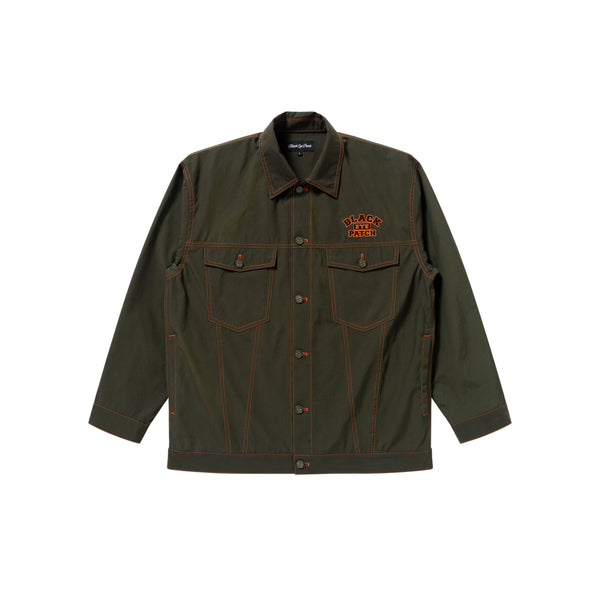 COLLEGE COLOR STITCHED COTTON BLEND JACKET OLIVE