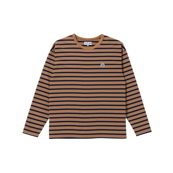 OG LABEL BORDERED L/S TEE BROWN / NAVY